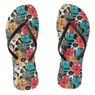 De menigte katten teenslippers