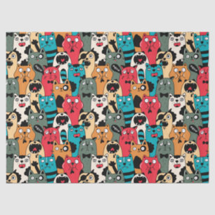 De menigte katten tissuepapier