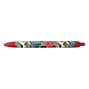 De menigte katten zwarte inkt pen