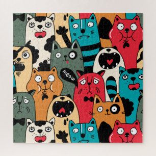 De menigte van katten legpuzzel