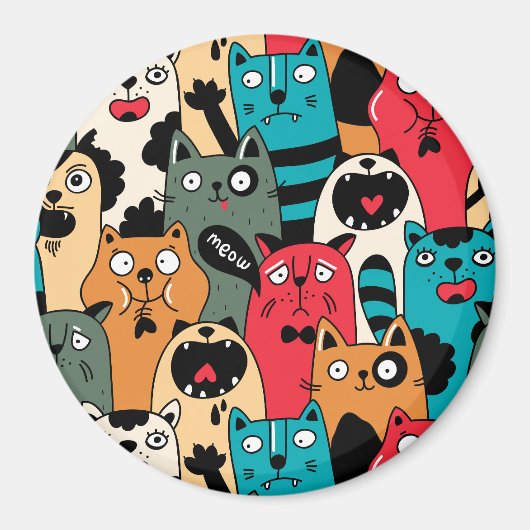 De menigte van katten magneet (Voorkant)