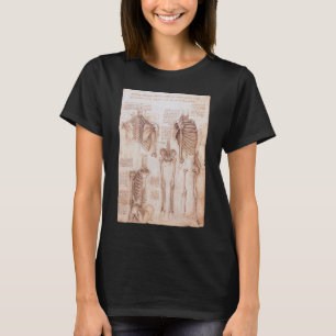 De menselijke anatomie skeletbotten van Leonardo d T-shirt