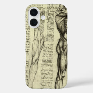 De menselijke anatomie van Leonardo da Vinci Manne iPhone 16 Hoesje