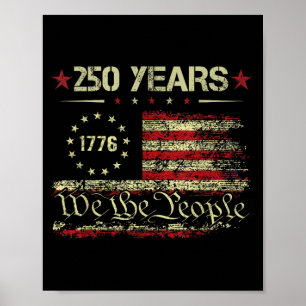 De Mensen Amerikaanse Vlag Usa 1776 2026 4 Juli Poster