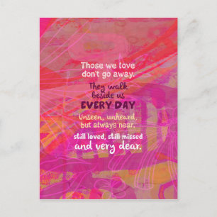 De mensen van wie we houden gaan niet weg briefkaart