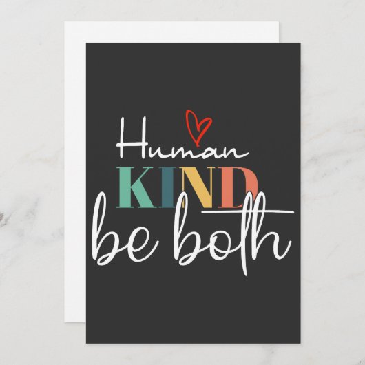 De mensheid is beide Shirt, vrouwen trendy, wees v Bedankkaart (Voorkant / Achterkant)