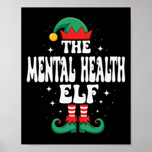 De Mentale Gezondheid Elf Grappige Kerst Overeenko Poster