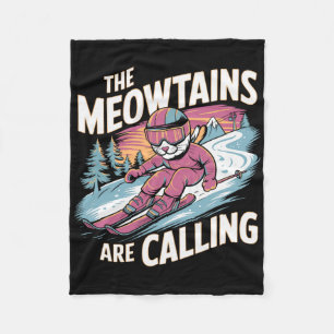 De Meowtains noemen het Cat Snowboard Ski Mannen W Fleece Deken