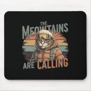 De Meowtains noemen het Cat Snowboard Ski Mannen W Muismat