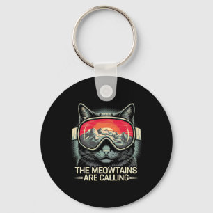 De Meowtains noemen het Cat Snowboard Ski Mannen W Sleutelhanger