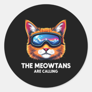 De Meowtains noemen zich Cat Lover Mountain Skier Ronde Sticker