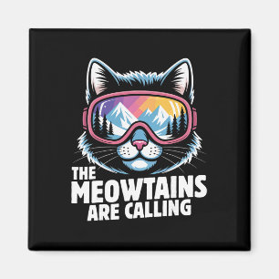De Meowtains Roepen Grappige Ski Humoe Ski K Magneet