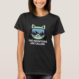 De Meowtains Roepen Kat Ski Grappige Kinderen Berg T-shirt