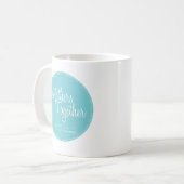 De mères tasse de café bleue de logo ensemble (Devant gauche)