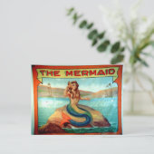 de mermaïde vintage briefkaart (Staand voorkant)