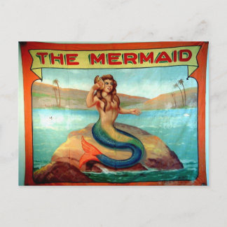 de mermaïde vintage briefkaart