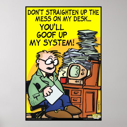 De Mess op mijn bureau Poster (Voorkant)