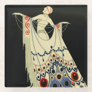 “De met juwelen bezette jurk” Art Deco door Jose C Glazen Onderzetter