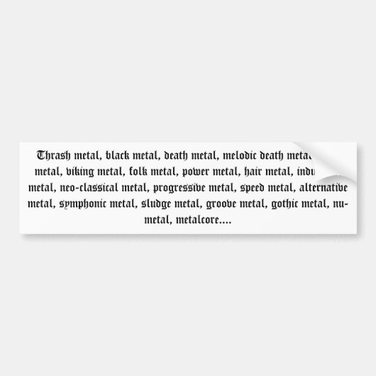 De metaalsticker bumpersticker (Voorkant)