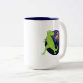 De meteoriet die stookt tweekleurige koffiemok (Voorkant rechts)