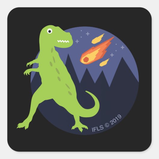 De meteoriet die stookt vierkante sticker (Voorkant)
