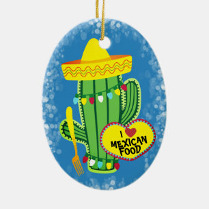 De Mexicaanse kerstversiering van de sparkle cactu Keramisch Ornament