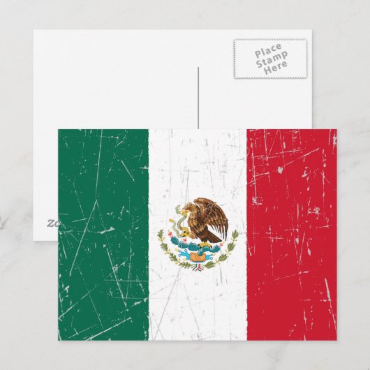 De Mexicaanse vlag is gesneden en gekraakt Briefkaart (Voorkant / Achterkant)