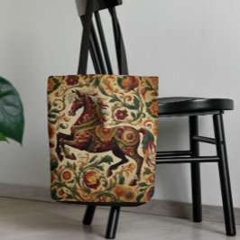 De middeleeuwse betoverde ros in bloei draagtas