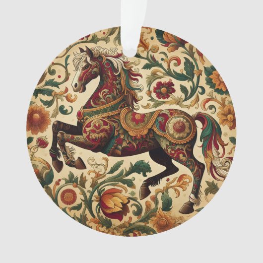 De middeleeuwse betoverde ros in bloei ornament (voorkant)