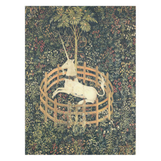 De middeleeuwse eenhoorn in gevangenschap tafelkleed