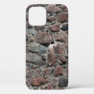 De middeleeuwse textuur van de steenmuur ondergron iPhone 12 hoesje