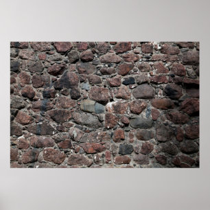 De middeleeuwse textuur van de steenmuur ondergron poster