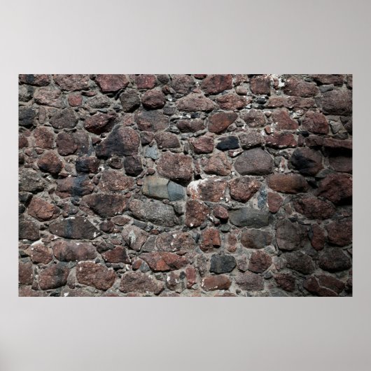 De middeleeuwse textuur van de steenmuur ondergron poster (Voorkant)