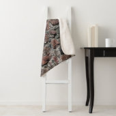 De middeleeuwse textuur van de steenmuur ondergron sherpa deken (In situ)