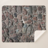 De middeleeuwse textuur van de steenmuur ondergron sherpa deken (Voorkant (horizontaal))