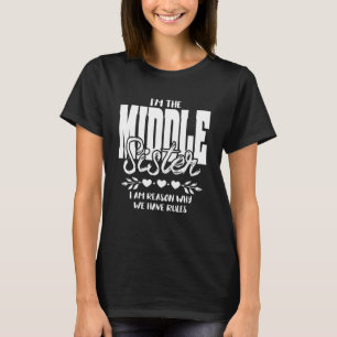 De middelste zus familie reünie mode meisjes reize t-shirt