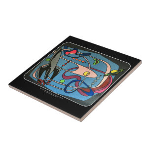 De Midden-Century Mod Space is het schilderij van  Tegeltje