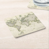 De middenbarometer vierkante kartonnen onderzetter (Schuin)