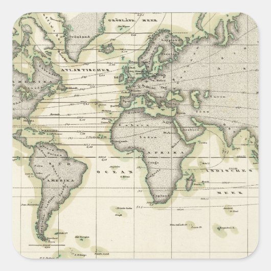 De middenbarometer vierkante sticker (Voorkant)