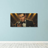 De Midnight Crooner uitgerekt canvas (Insitu (Houten vloer))