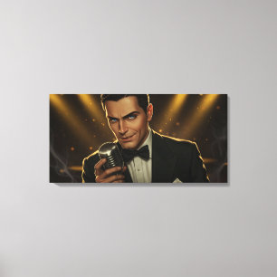 De Midnight Crooner uitgerekt canvas Afdruk