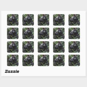 De Midnight Gorilla King: Monarch van het bos Vierkante Sticker