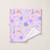 De mignonnes sirènes sous le néon marin (Gant de toilette)