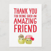 De mignons amis végétaliens amusants carte de reme (Devant)