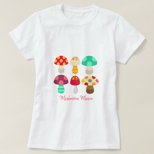 De mignons champignons colorés citent T-Shirt (Design devant)