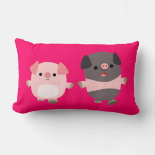 De mignons cochons en caricature sur un Coussin de