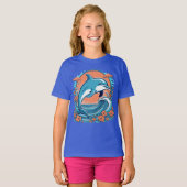 De mignons dauphins sautant dans l'océan T-Shirt (Devant entier)