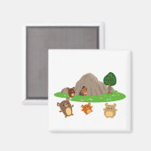 De mignons ours de dessin dans un aimant de grotte (Recto/Verso)