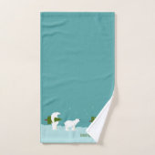 De mignons ours polaires portant un sapin de Noël (Serviette à main)