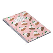 De mignons poudings de noël sur le carnet rose cla (Côté Droit)